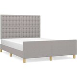  Okvir za krevet s uzglavljem svjetlosivi 140x200 cm od tkanine | shoptok.hr