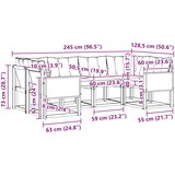  Set vanjskih sofa 6 pcs Prirodna i svjetlosiva | Shoptok.si