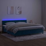  box spring s madracem LED tamnoplavi 200x200 cm baršun | shoptok.hr