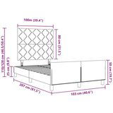 vidaXL Krevet Tamno Sivi 100x200 cm Tkanina | shoptok.hr