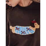 DStreet Damski sweter z aplikacją psa CHICPAWS brązowy | Shoptok.si