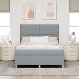 Box Spring Krevet s Madracem Svjetlosiva 140x200 cm Tkanina | shoptok.hr