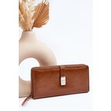 Kesi Women's wallet with patented magnet, brown, white | shoptok.hr