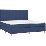  Krevet s oprugama i madracem plavi 200 x 200 cm od tkanine | shoptok.hr