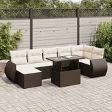 vidaXL 8-dijelni set vrtnih sofa s jastucima smeđi od poliratana | shoptok.hr