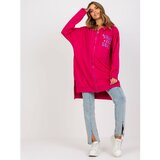 Fashion Hunters Fuchsia and purple long zip sweatshirt with pockets | Shoptok.si