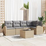 vidaXL 6-dijelna vrtna sofa garnitura s jastučićima crni poli ratan Cijene