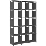 vidaXL regal s 15 kockastimi policami siv 103x30x175,5 cm blago Cene