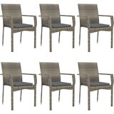  7-dijelni vrtni blagovaonski set crno-sivi od poliratana | shoptok.hr
