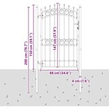  Vrata ograje s bodicami EMMEN 200 x 100 cm, (5000300962) Slike