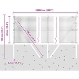  varjena žičnata ograja s 13 stebrički Siva 0.4x100 m Jeklena, (22085483) | Shoptok.si