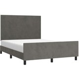  Posteljni okvir z vzglavjem temno siv 140x190 cm žamet, (20788541) | Shoptok.si