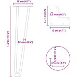  Noge s ukosnicama za stolić za kavu 4 kom. bijele 42 cm, puni čelik | shoptok.hr