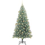 vidaXL Umjetno Božićno Drvo s Snježnim Flokom i LED Svjetlom 180 cm | shoptok.hr