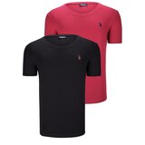 Dewberry DUAL SET T8568 V-NECK MENS T-SHIRT-BLACK-BURGUNDY Cijene