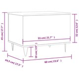 vidaXL Stolić za kavu boja hrasta 60 x 44 5 x 45 cm konstruirano drvo | shoptok.hr