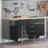 vidaXL Set od 3 Crna Čelik Srednji Podesiv po visini Radni ormar | shoptok.hr