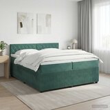  Boxspring krevet s madracem Tamnozelena 200 x 200 cm Baršun | shoptok.hr