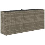  Vrtna sadilica s 2 posude siva 90 x 20 x 40 cm od poliratana | Eponuda.com