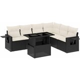 Maison Chic Seti vrtnega pohištva - Vrtna garnitura - Vrtni pohištvo set 7-delna z blazinami črn poli ratan, (21802559) | Shoptok.si