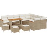 vidaXL 13-dijelni vrtni kauč set s jastučićima bež poli ratan akacija | shoptok.hr