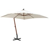  The Living Store Viseč senčnik 300x300 cm lesen drog bele barve - Viseč Senčnik, (21502101) | Shoptok.si
