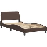 Krevet Viana s madracem smeđi 100 x 200 cm od umjetne kože | Eponuda.com