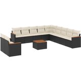  12-dijelni set vrtnih sofa od poliratana s jastucima crni | shoptok.hr