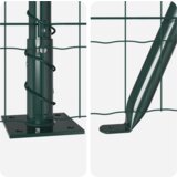 vidaXL evropska ograja z 7 flanžnimi stebri 0.6x10 m pocinkano jeklo | Shoptok.si
