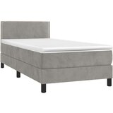Box spring postelja z vzmetnico svetlo siv 90x190 cm žamet, (20726041) | Shoptok.si