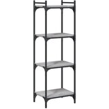  The living store knjižna omara 4-nadstropna siva sonoma 40x30x120 cm inž. les - knjižna omara, (21499675) | Shoptok.si