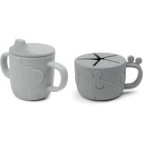 Done By Deer komplet za malico iz silikona peekaboo deer friends grey | Shoptok.si