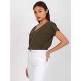 BASIC Feel Good T-shirt-RV-TS-4832.40P-khaki | Shoptok.si