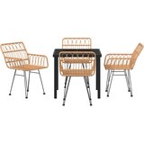  Vrtni set za objed 5 pcs Smeđa Čelik s prahom premazan | Eponuda.com