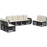 vidaXL Vrtna sedežna garnitura 8 pcs Črna in krem bela poli ratan, (5000271233) | Shoptok.si