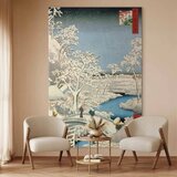  XXL slika - Utagawa Hiroshige – Drum bridge and Setting Sun Hill at Meguro 93x140 | shoptok.hr