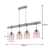 Brilagi Luster na sajli WOOD GLASS 4xE27/60W/230V borovina/siva/zadimljeno bež | Eponuda.com