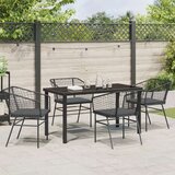 vidaXL Set od 3 Crna i tamno siva PE ratan, čelik obložen prahom | shoptok.hr