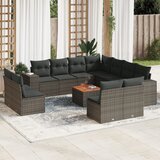 vidaXL 12-dijelni set vrtnih sofa od poliratana s jastucima sivi | shoptok.hr