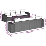  9-dijelni set vrtnih sofa s jastucima poliratan smeđi | shoptok.hr