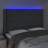  LED uzglavlje tamnosivo 163 x 16 x 118/128 cm od tkanine | shoptok.hr