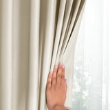 Restilo Bež zavjesa za djelomično zamračenje od samta 140x270 cm Eyelets – | shoptok.hr