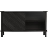 UMAGE Črna vitrina iz masivnega hrasta z drsnimi vrati 135x73,5x48 cm Italic – | Shoptok.si