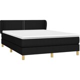 Krevet s oprugama i madracem crni 140 x 190 cm od tkanine | shoptok.hr