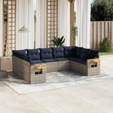 vidaXL 9-dijelni set vrtnih sofa od poliratana s jastucima sivi | shoptok.hr