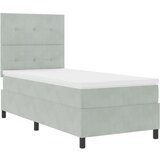  Krevet s oprugom s madracem svjetlosiva 90x200 cm baršun | shoptok.hr