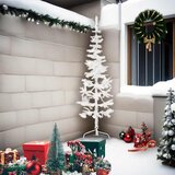  Tanka umjetna polovica božićnog drvca sa stalkom bijela 210 cm | shoptok.hr