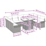 vidaXL 10-delna vrtna sofa garnitura z blazinami Bež Poli ratan | Shoptok.si