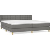 Maison Chic Box spring postelja - Vzmetna postelja z vzmetnico temno siva 200x200 cm blago SL13996, (21903450) | Shoptok.si