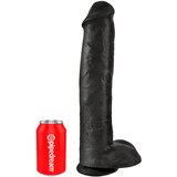 King Cock 15 - gigantski dildo s testisi (38 cm) - črn | Shoptok.si